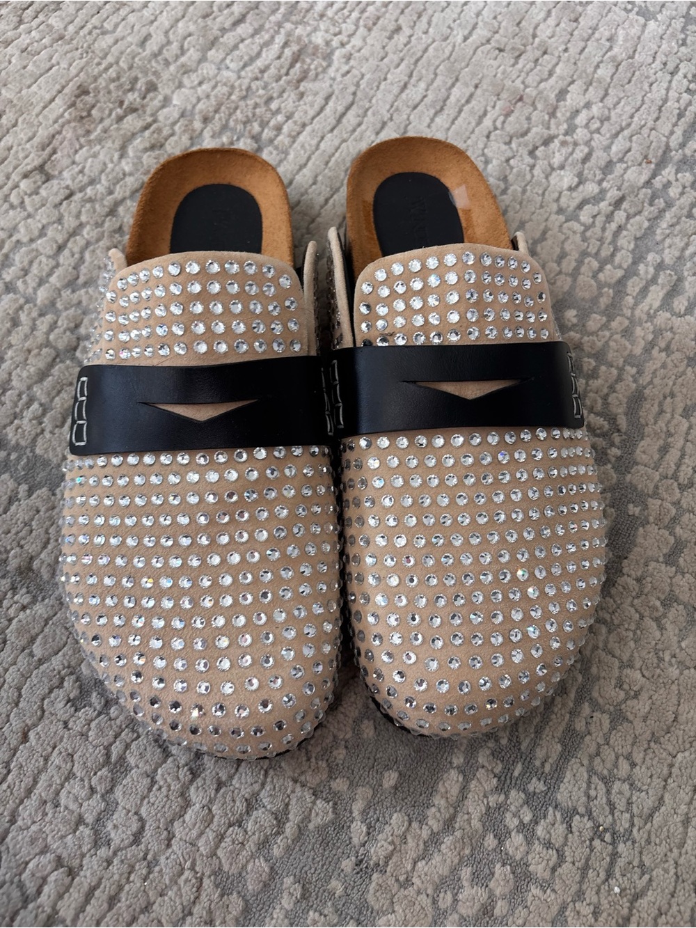 JW Anderson Embellished Beaded Slip-On Mules in Beige women’s 41